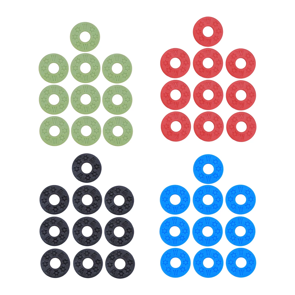 10Pcs Anti-slip Guitar Strap Block Rubber Lock Washer Gasket Cushion for Acoustic Electric Guitar Bass Parts 4Colors 25mm