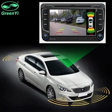 Sensor de Radar de estacionamiento de vídeo de doble canal para coche, 2 videocámaras de entrada para Monitor de coche, reproductor de DVD Android, frontal y trasero, 8 sensores