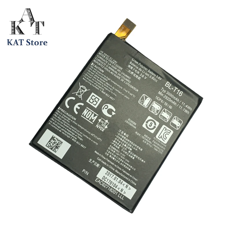 KAT Mobile Phone Batteries For LG G Flex 2 H950 H955 H959 LS996 US995 3000mAh Li-ion Battery BL-T16 Quality Guarantee +Tools | Мобильные