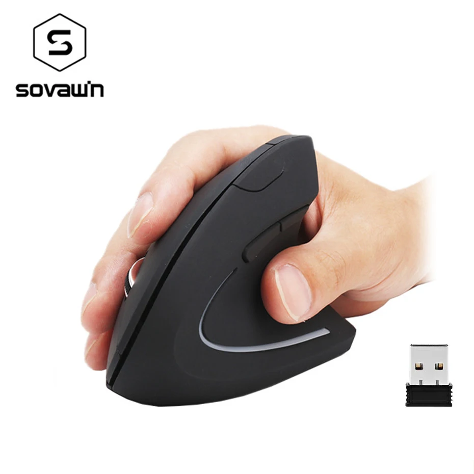 Беспроводная мышь Sovawin 800 1200 1600 DPI оптическая Вертикальная Эргономичная для