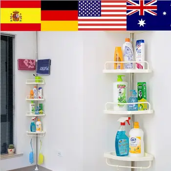 

4 Layers Shower Shelf Storage Basket Holder Kitchen Bathroom Shelves Adjustable Wall Corner Shower Rack Bathroom Holder