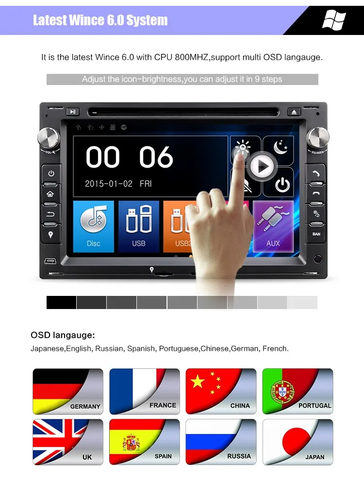 Excellent Eunavi 2 din Car DVD Player For VW/Volkswagen/PASSAT/B5/MK5/GOLF/POLO/TRANSPORTER With Radio GPS Navigation BT 1080P Ipod Map 4