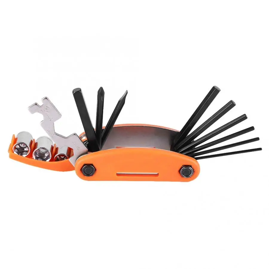 Best 15 In 1 Bike Bicycle Repair Tool Set Multifunctional Folding Screwdriver Wrench Moutain Road Bike Tool Cycling Multi Repair Tool