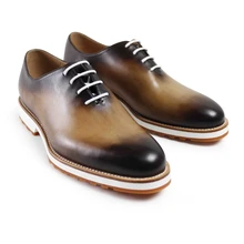 2017 Men Real Flat men Custom Mens Oxford Shoes Fashion Formal Black Party Business Wedding Genuine Leather original design