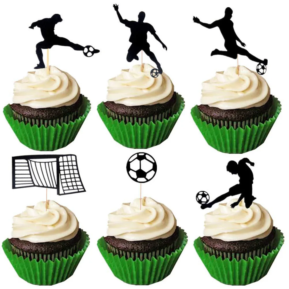 Decoración de Tartas 24 Piezas Fútbol Decoración de Cupcakes,Deportes Fiesta Pastel Decoración,Torta de Fútbol,Decoración de Cumpleaños de Fútbol,Adecuada Para Decoración de Fiestas de Cumpleaños 