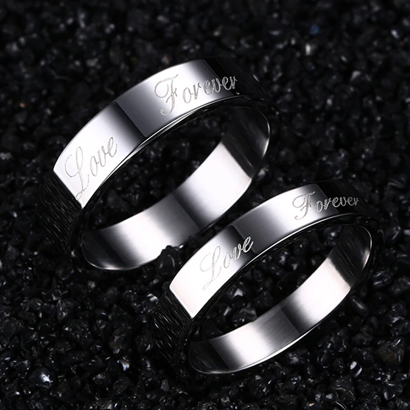 TTVOVO Forever Love свадебное рандомное серебряное кольцо из нержавеющей стали для