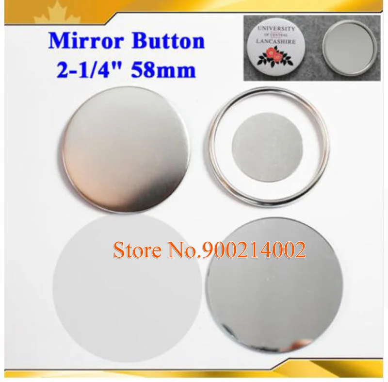 

2-1/4" 58mm Mirror Button 100Sets/Pack Mirror Badge Button Supply Materials for NEW Professional Badge Button Maker