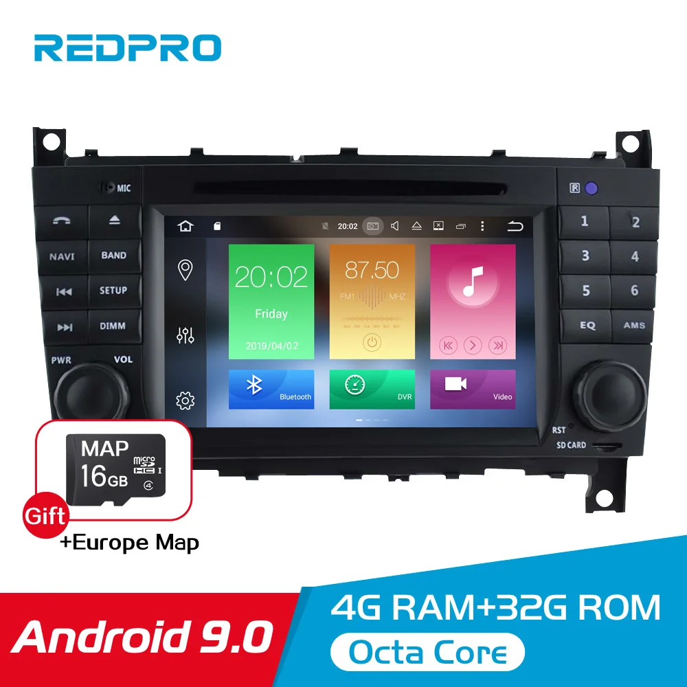 

7" HD Android 9.0 Car GPS Navigation Radio Player For Mercedes Benz/Sprinter/W203/a180 2008-2012 Stereo DVD Video FM Multimedia