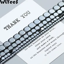 WLYeeS perles carrées géométrie forme noir hématite minerai pierre perles entretoises en vrac pour bijoux boucle d'oreille Bracelet faisant bricolage en gros(China)