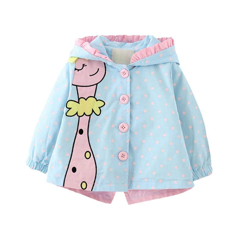 

Baby Girl Warm Autumn Coat Jackets Toddler Girl Cute Cartoon Giraffe Printed Outerwear Jumpsuit New