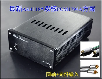 

NEW AK4118 + Dual-core PCM1794A DAC Decoder Fiber+Coaxial Input Audio Decoder With Aluminum Chassis