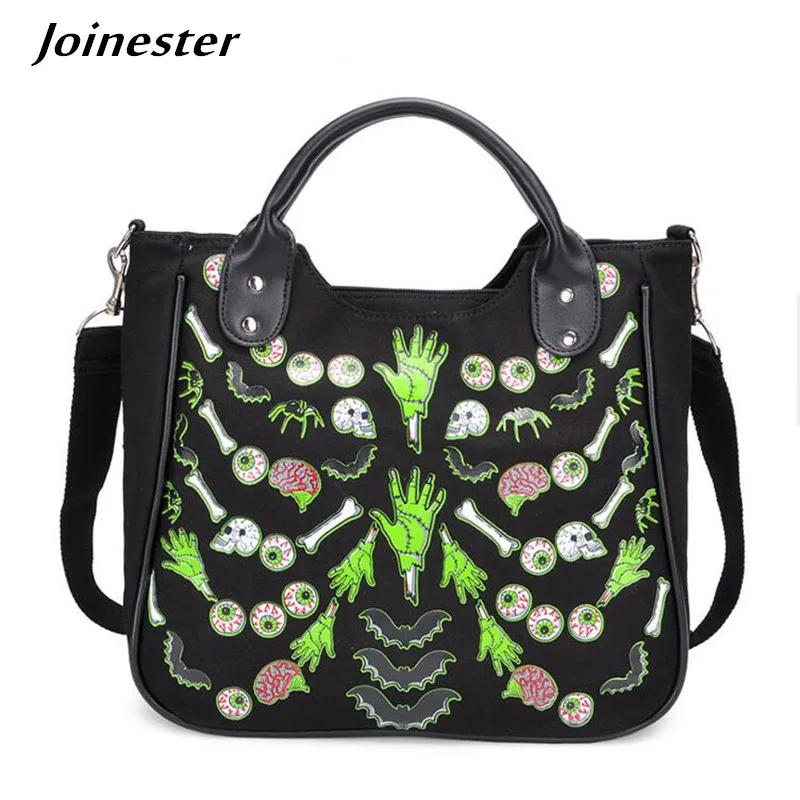 

Canvas Tote Bags for Women Casual Shoulder Bag Ladies Messenger Bags Large Crossbody Handbag Halloween Printing Travel Bag