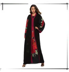 Мусульманское Платье макси с рукавами «летучая мышь», с вышивкой, свободный стиль, кимоно, длинное платье, платья Jubah Ramadan, Ближний Восток, Арабская, Исламская одежда