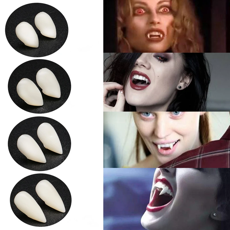 

Vampire False Tooth Werewolves Fangs Fake Dentures Teeth Halloween Cosplay Costumes DIY Prop