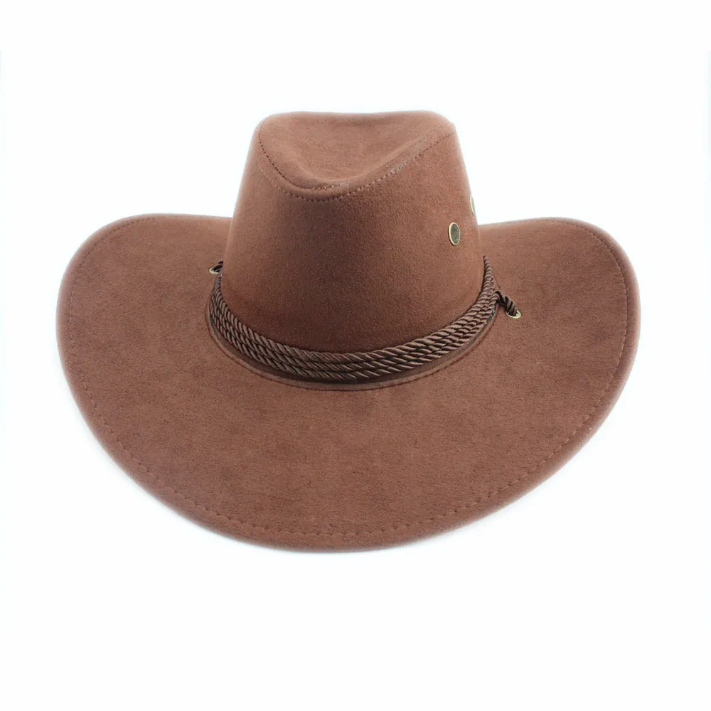 Для мужчин Для женщин бык обмотки фетровая шляпка шерстяная шляпа Cappelli джазовый Войлок гибкие широкие поля в западном стиле сомбреро шляпа от солнца Панама Шляпа 7