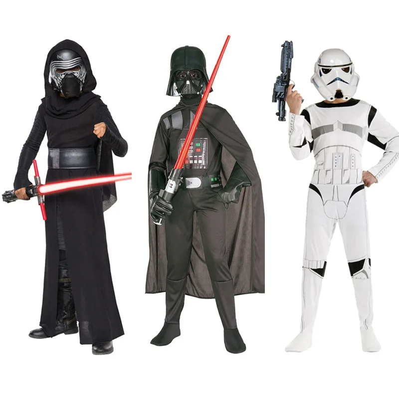 

Halloween Kids Child Star Wars Cosplay Costume Boy's Darth Vader Kylo Ren StromTrooper Jumpsuit Bodysuit One-pieces Cape Mask