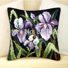 

DIY Needlework Kit Unfinished Acrylic Yarn Embroidery Pillow Tapestry Canvas Cushion Front Cross Stitch Pillowcase CX0573