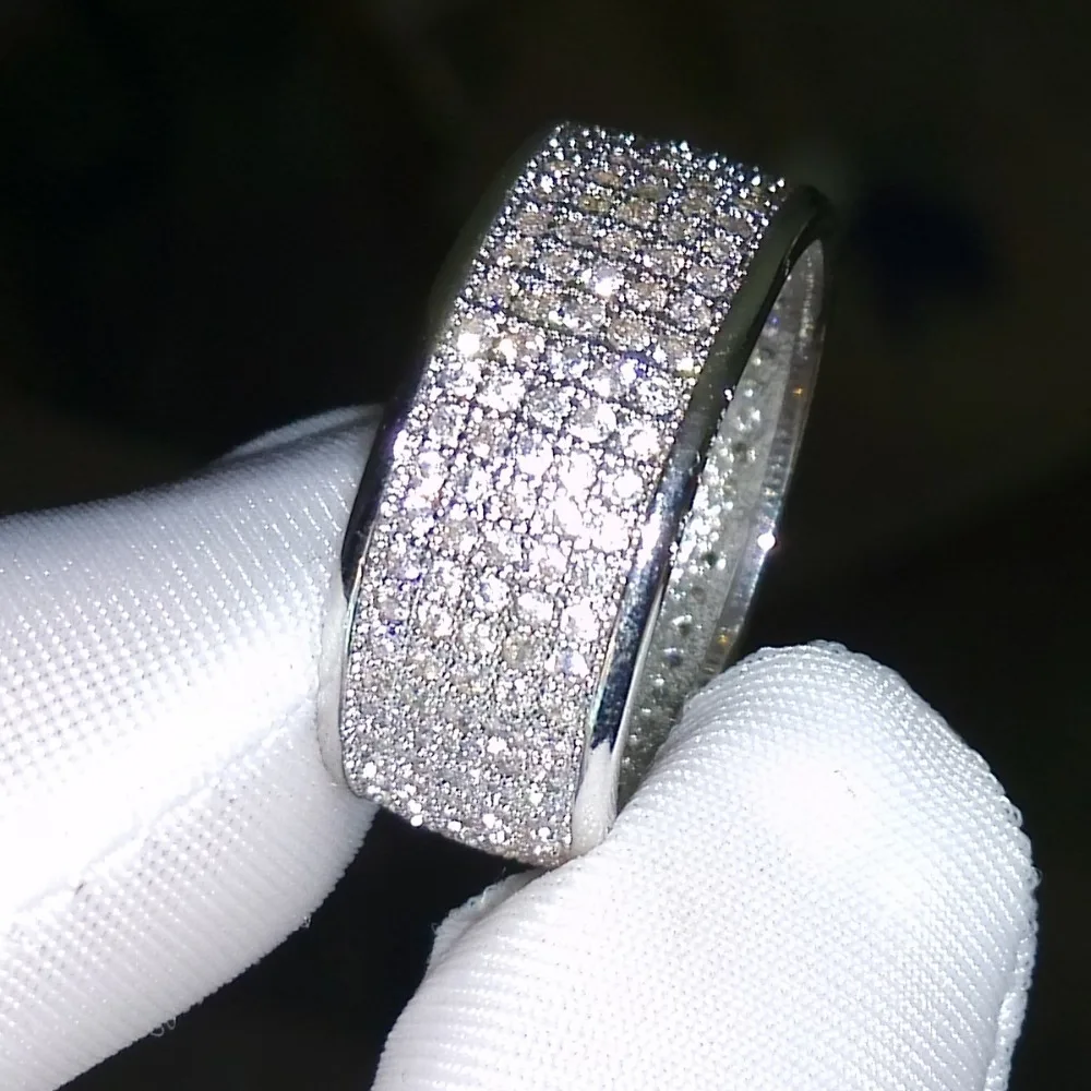 Choucong круглое кольцо 250 шт. 5A Циркон Камень 10KT белое позолоченное кольцо набор Sz 5-11