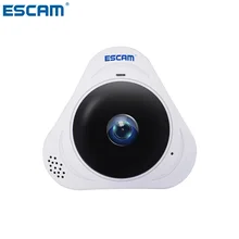 ESCAM Q8 HD 960P 1.3MP 360 градусов панорамный монитор рыбий глаз wifi ИК Инфракрасная камера с двухсторонним аудио/детектор движения Макс 128G