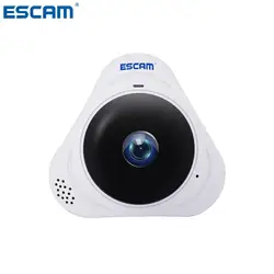 ESCAM Q8 HD 960 P 1.3MP 360 градусов панорамный монитор Fisheye WI-FI ИК инфракрасный Камера с двухстороннее аудио/детектор движения MAX 128 г