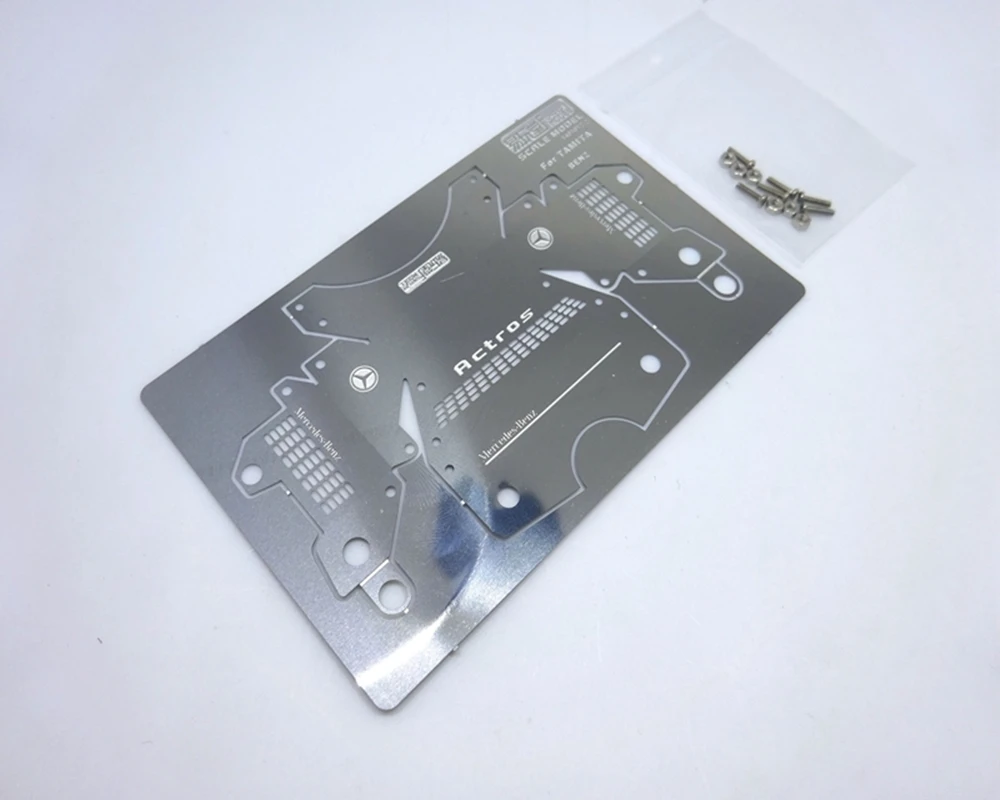 Stainless steel hydraulic transmission box cover assembly for 1/14 scale tamiya benz 1851 actros 3363 MAN tgx R620 toys truck