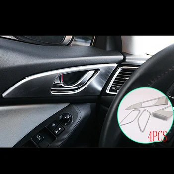 

ABS Matte For MAZDA 3 AXELA 2013 2014 2015 2016 inner door bowl handle Cover garnish Trim Car Styling Auto Accessories 4pcs