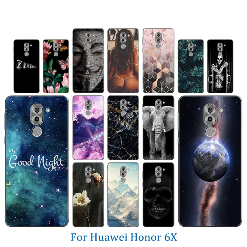 For Huawei Honor 6X Phone Cases Clear Soft Silicone Back Cover Hook Pattern for GR5 2017 Mate9 Lite Fundas Bag |