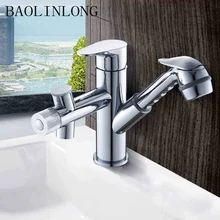 Adjustable Brass Deck Mount Bathroom Faucet Basin Vanity Vessel Sinks Mixer Tap Pull Out Faucets Adjustable Brass Deck Mount Bathroom Faucet Basin Vanity Vessel Sinks Mixer Tap Pull Out Faucets