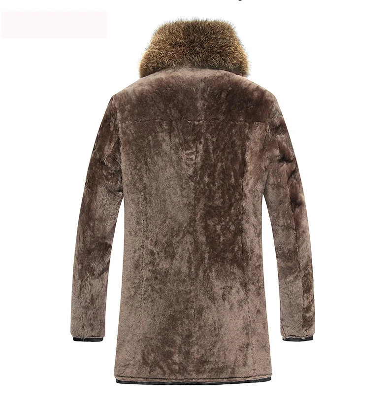 AYUNSUE Rea, кожаная мужская куртка, натуральный мех енота, норка, воротник размера плюс, 5XL, Мужская шерстяная овечья шерсть, теплое пальто 1582 LX2370