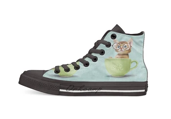 

Kitten in a big cup Casual High Top Canvas shoes sneakers For Drop shipping