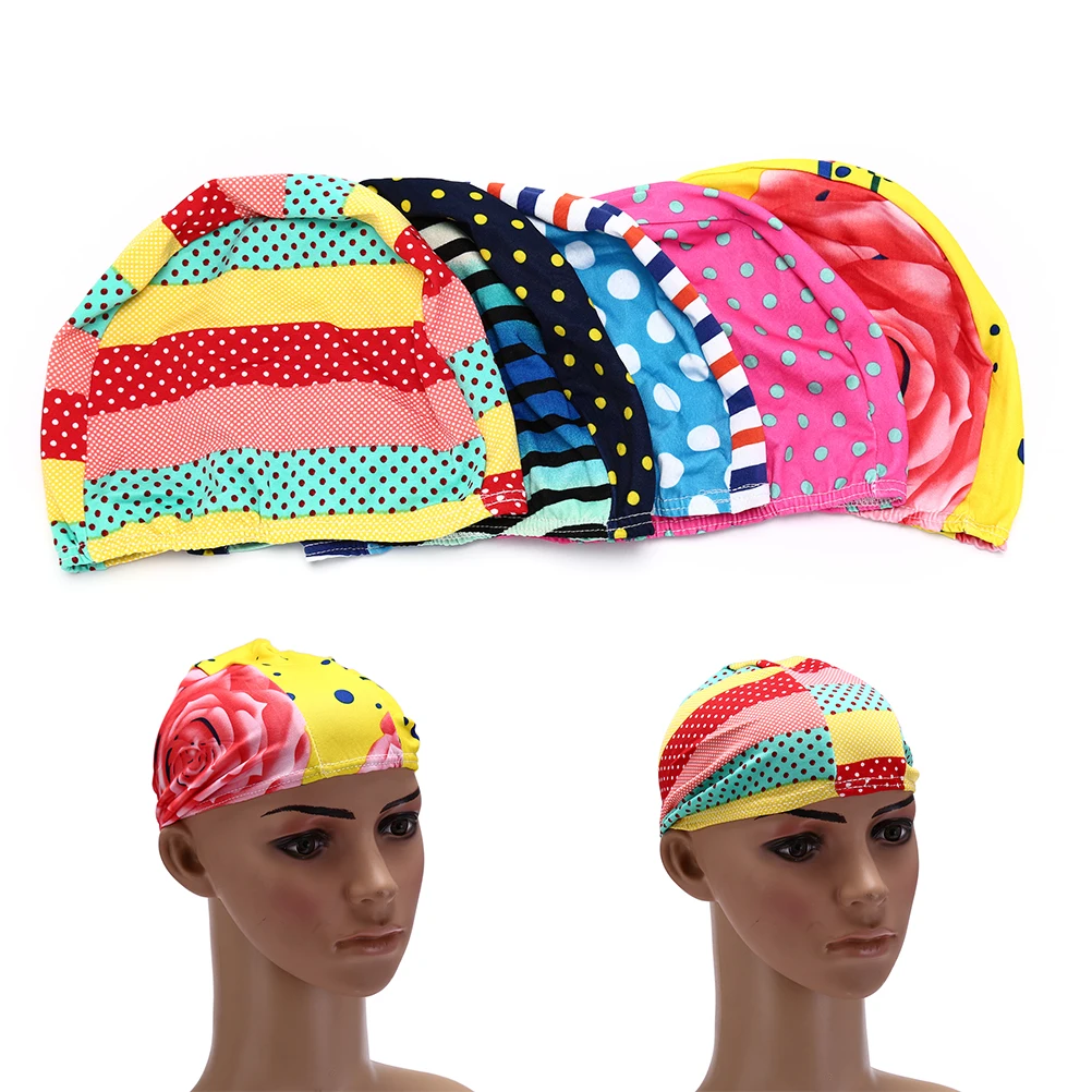 1PCS Adult Elastic Swimming Caps Protect Ears Long Hair Soft Bathing