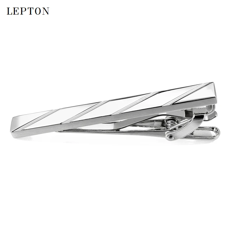 Бренд leppton мужской обтягивающий зажим для галстука короткий серебряный цвет