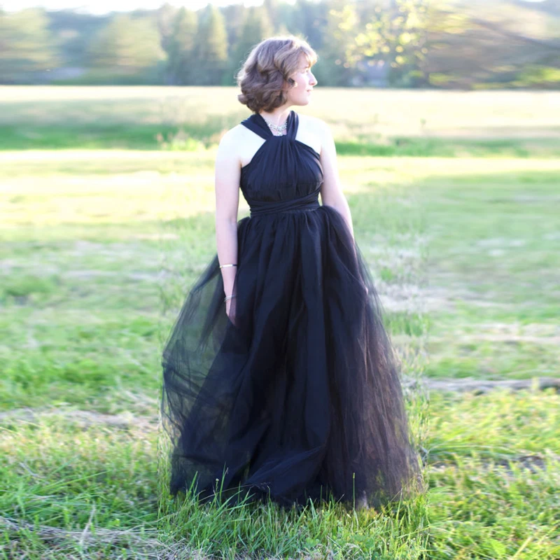 Black floor length tulle skirt Clearance