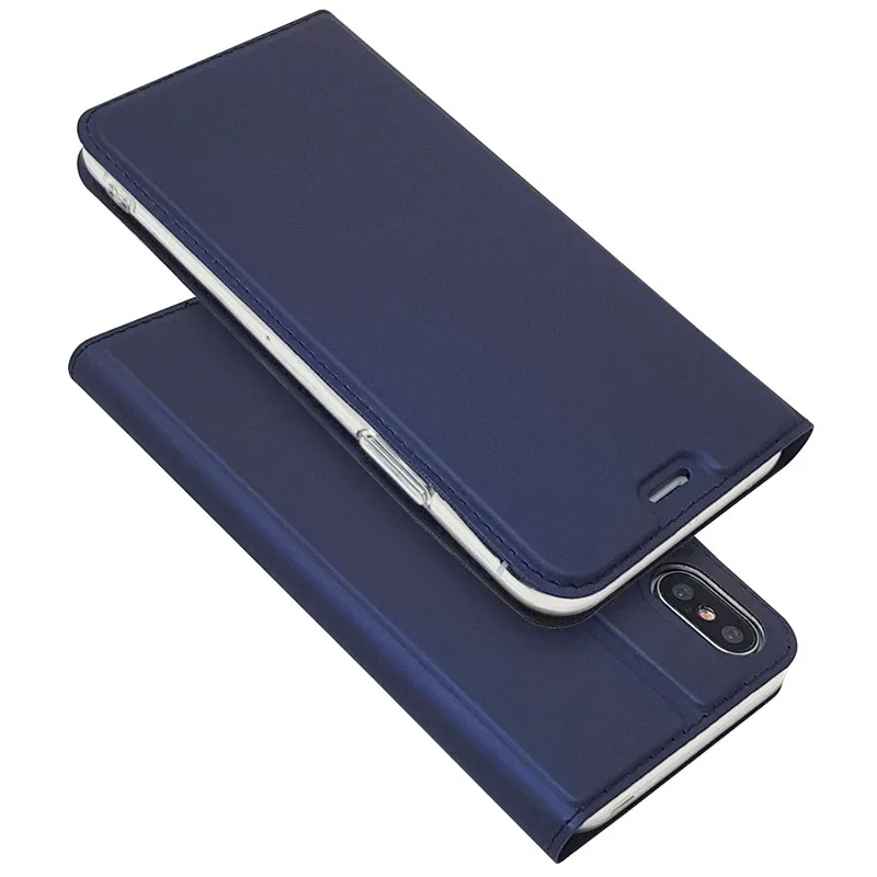 Кожаный флип-чехол PDGB для Xiaomi mi 9 8 SE A2 Lite F1 Red mi 4X5 Plus 5A 6A S2 Note 4 6 7 Pro, роскошный чехол-книжка - Цвет: Синий