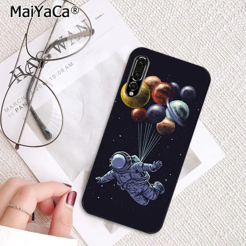 Space Moon plane abstract stars art 