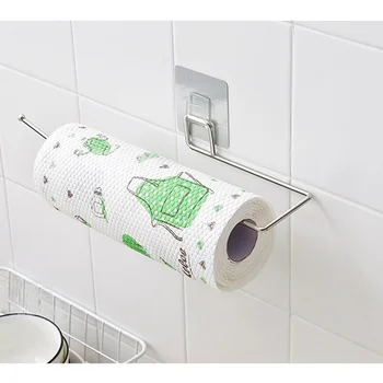 

Paper Towel Holder Self Adhesive Kitchen Cabinet Pantry Wall Mount Toilet Napkin Roll Rack Organizer Hanger Bathroom Garage Rack