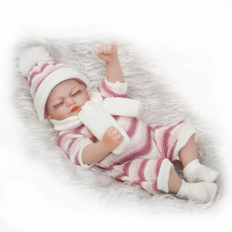 

NPK 10 inch Soft Handmade Sleeping Reborn Doll Full Body Silicone Reborn Baby Doll Toddler Newborn Dolls Toys Christmas Surprise