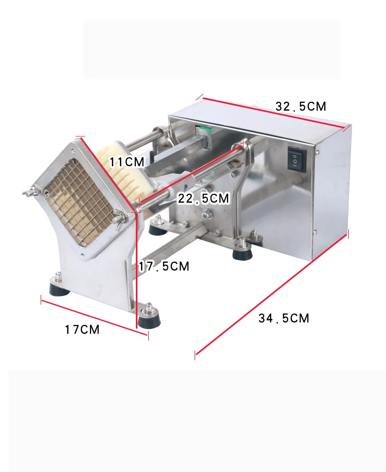 220v Electric stainless steel potato cucumber radish machine cutting onion cutting mushroom diced cutting fries Tool