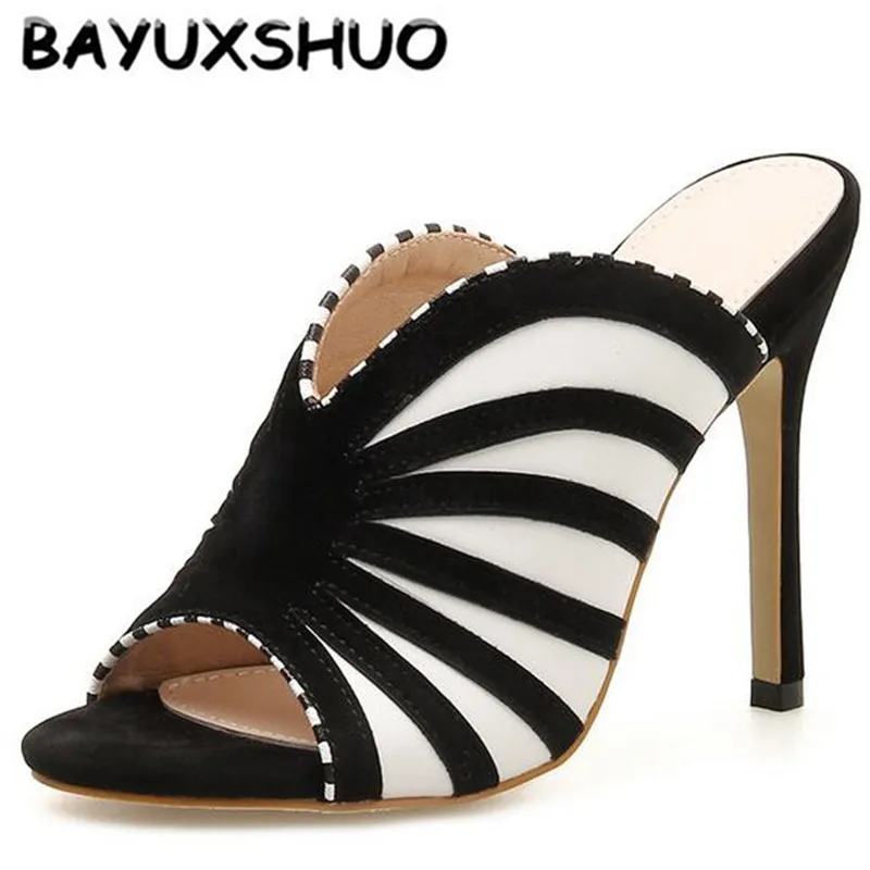 BAYUXSHUO/Новинка летние женские шлепанцы на высоком каблуке уличные тапочки в