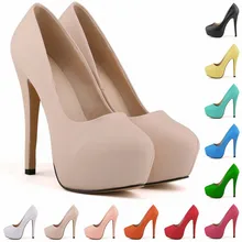 40 Farben 5 Zoll Frauen Frühling Herbst Sexy Schwarz Weiß Beige grund Runde Zehe Plattform-absatzschuhe Damen Pumpen für Frau