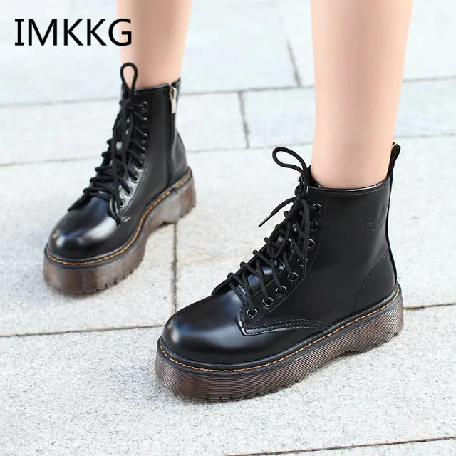 

2018 New Ankle Women's Boots Spring Cool Martin Rain Shoes Woman Outdoor Western High Heels Female Platform Boot f029