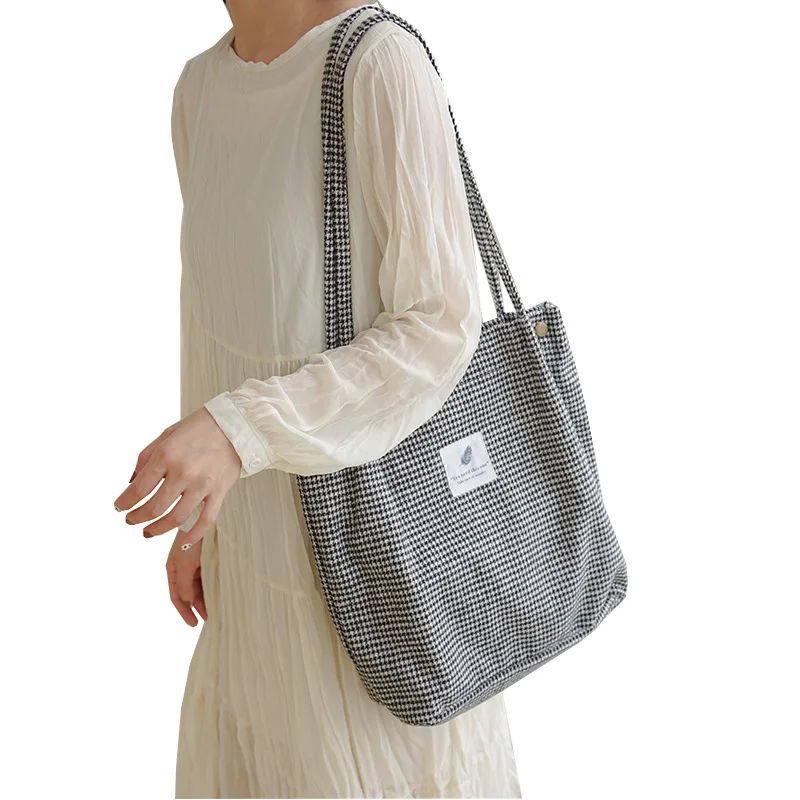 Youda корейская модная сумка, простые сумки большой емкости, шерстяные сумки, клетчатая сумка на плечо, Женские винтажные дикие сумки