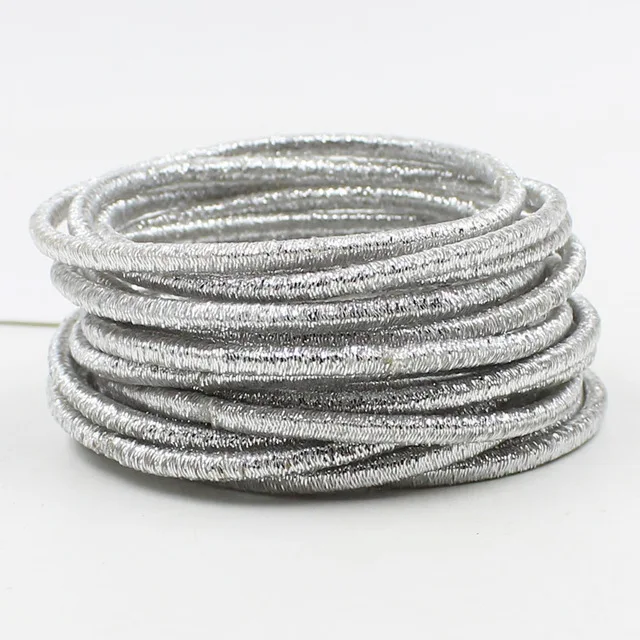 20Pcs/Lot Gold and Silver Shiny Elastics Rubber Bands Hair Circle