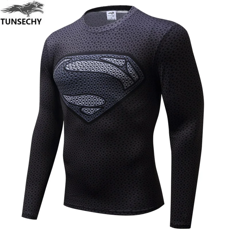 

TUNSECHY Spiderman Superman Captain America Compression T-shirt Superhero Soldier Marvel Comics T-shirt Wholesale and retail