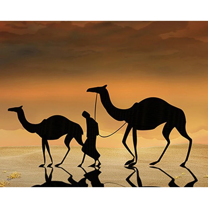 

Diamond Painting Full drill Two camels Mosaic DIY Diamond Painting Cross Stitch Embroidery Home Decorative Craft