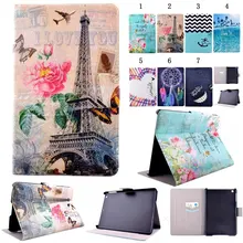 Flor encantadora linda torre leathercase para samsung galaxytab 3 lite 7 pulgadas t110 t111 case soporte tirón de la carpeta ranura para tarjeta de la cubierta de la tableta