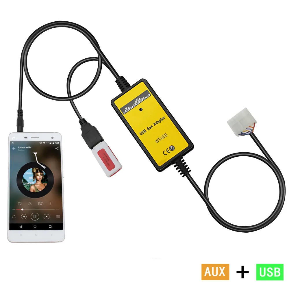Автомобильный адаптер для mp3 плеера 3 5 мм AUX USB Авто 12 в музыкальный Aux Toyota + 7 Yaris Camry