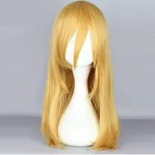 Атака на Титанов Косплэй парик Головные уборы Криста Ленц Косплэй желтые волосы костюмы на Хэллоуин волос высокого качества