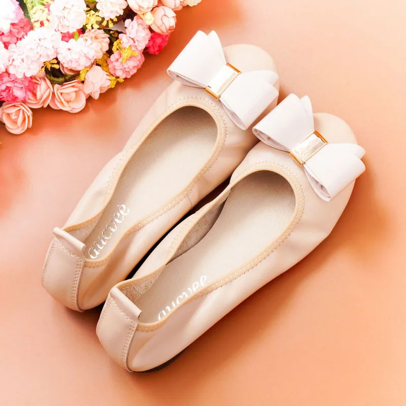AUCVEE Brand Women Shoes Flats Genuine Leather Balerinas Shoes For Woman Moccasins Loafers Soft Leisure Ballet Flat Female Shoes (2)