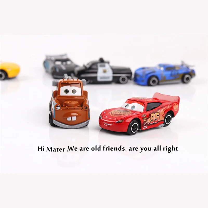 6 шт./компл. disney Pixar Cars 3 Lightning McQueen Jackson Storm Cruz Mater Mack 1: 64 Автомобиль из литого металла модель для детей детская игрушка